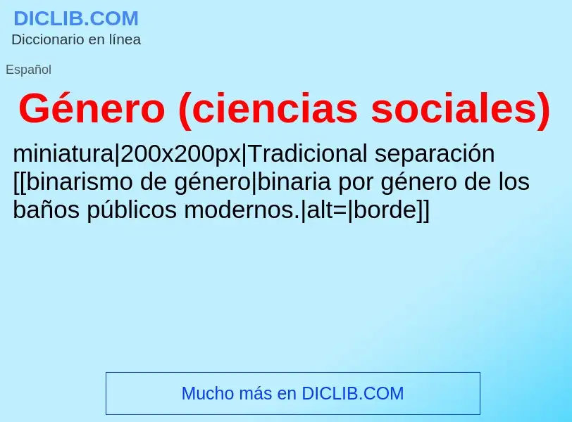 O que é Género (ciencias sociales) - definição, significado, conceito