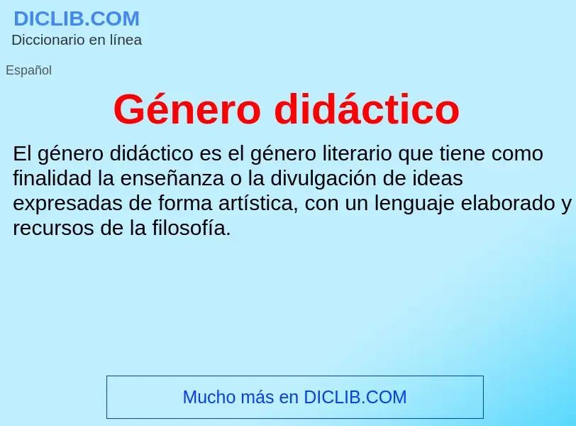 ¿Qué es Género didáctico? - significado y definición