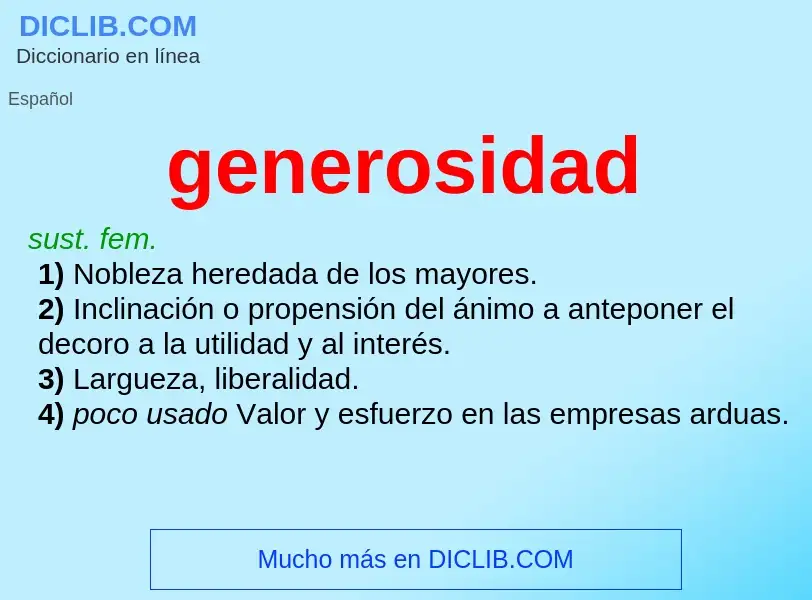 Wat is generosidad - definition