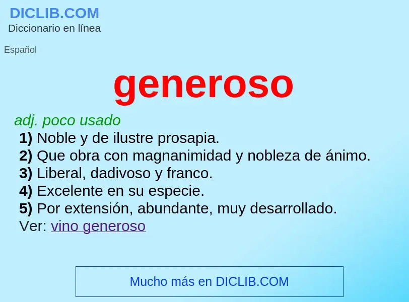 Wat is generoso - definition