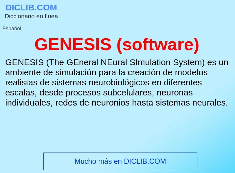 O que é GENESIS (software) - definição, significado, conceito