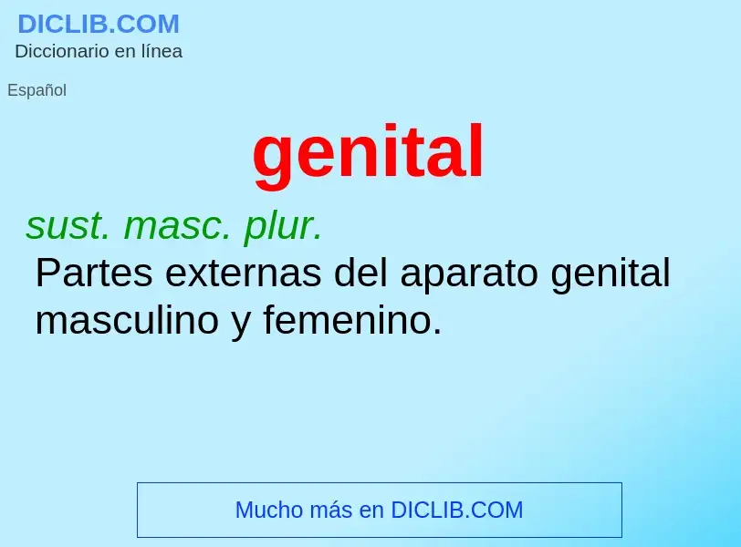 Che cos'è genital - definizione