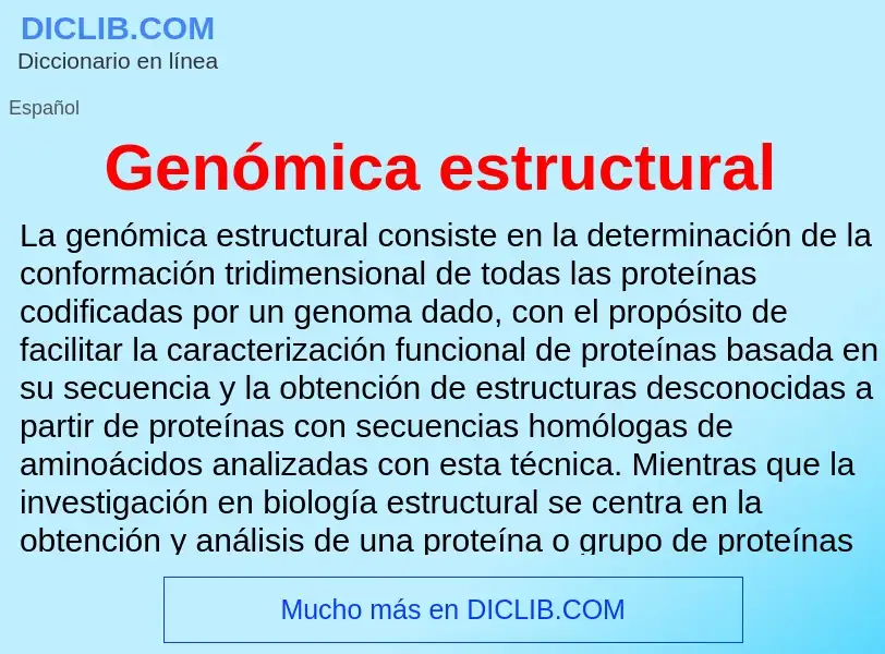 Что такое Genómica estructural - определение