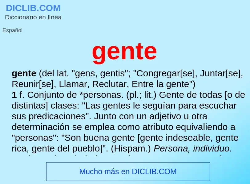 ¿Qué es gente? - significado y definición