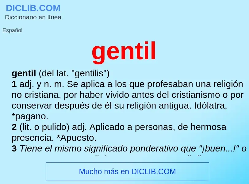 What is gentil - meaning and definition