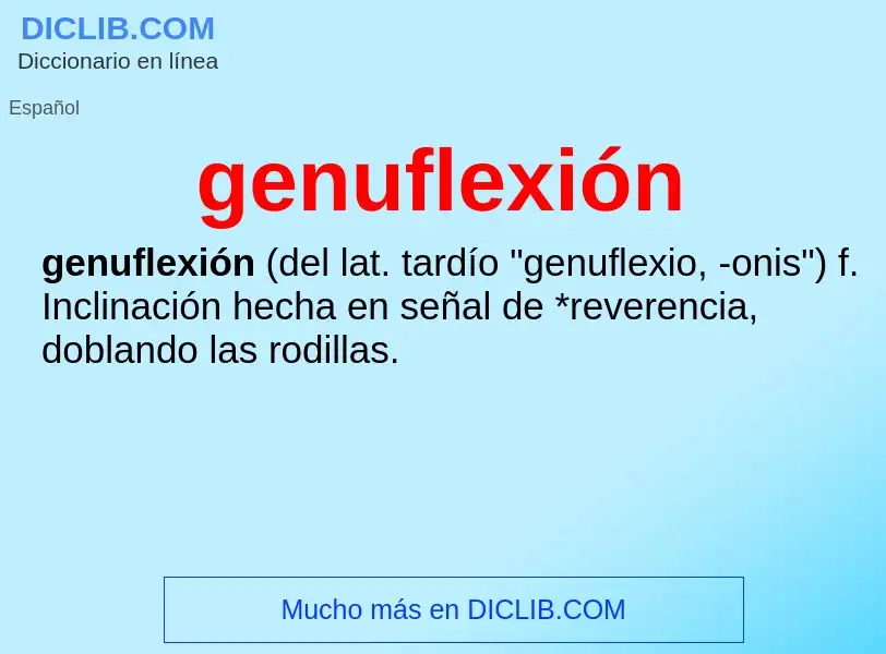 ¿Qué es genuflexión? - significado y definición