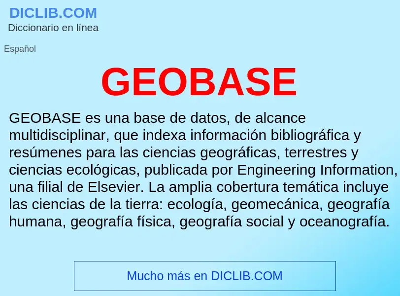 Wat is GEOBASE - definition