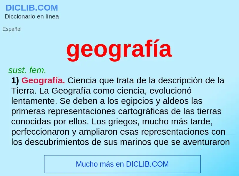 Wat is geografía - definition