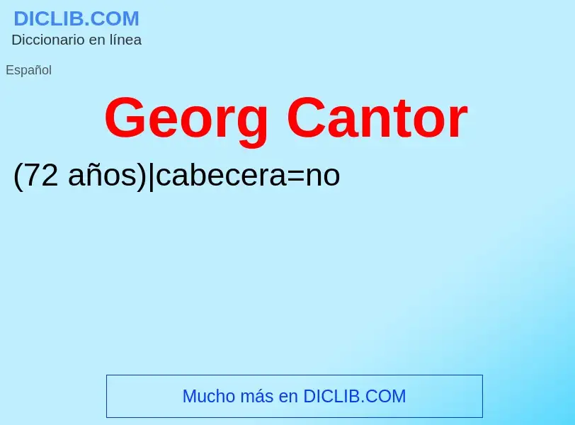 ¿Qué es Georg Cantor? - significado y definición