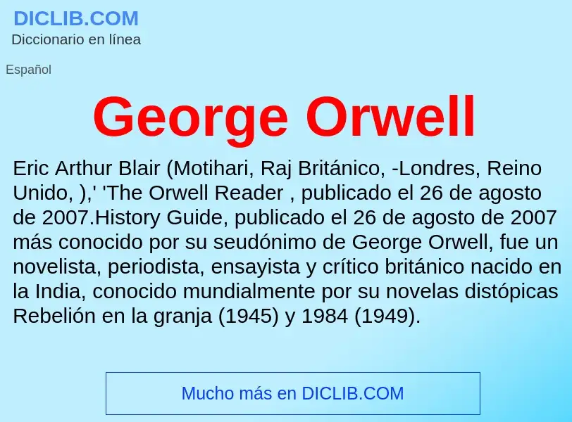 Wat is George Orwell - definition