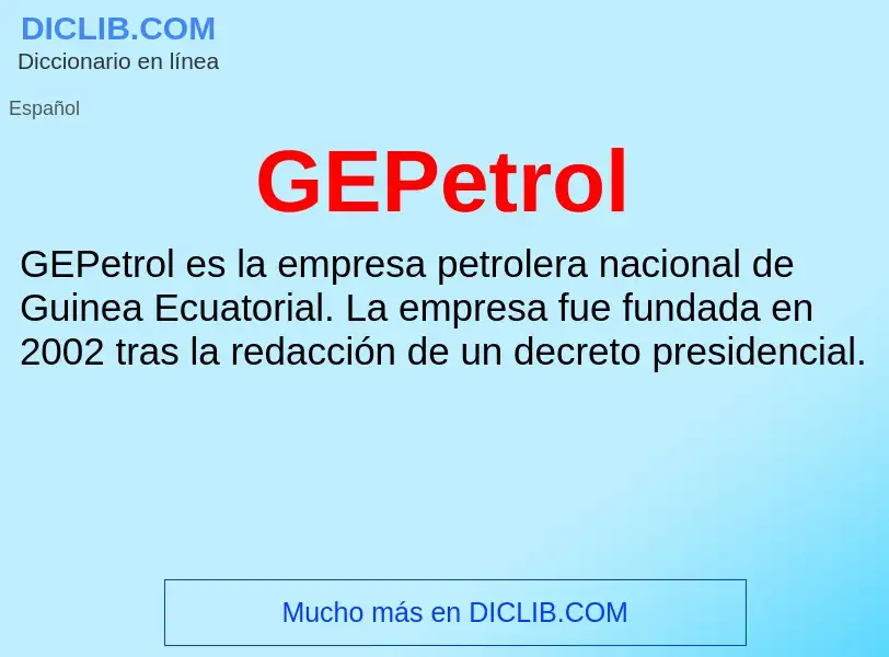 Wat is GEPetrol - definition