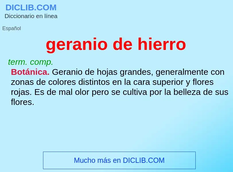 ¿Qué es geranio de hierro? - significado y definición