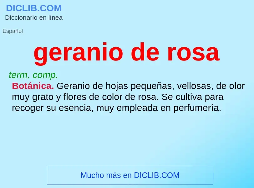 What is geranio de rosa - meaning and definition