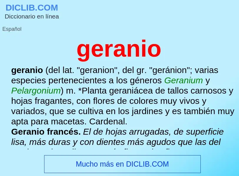 ¿Qué es geranio? - significado y definición