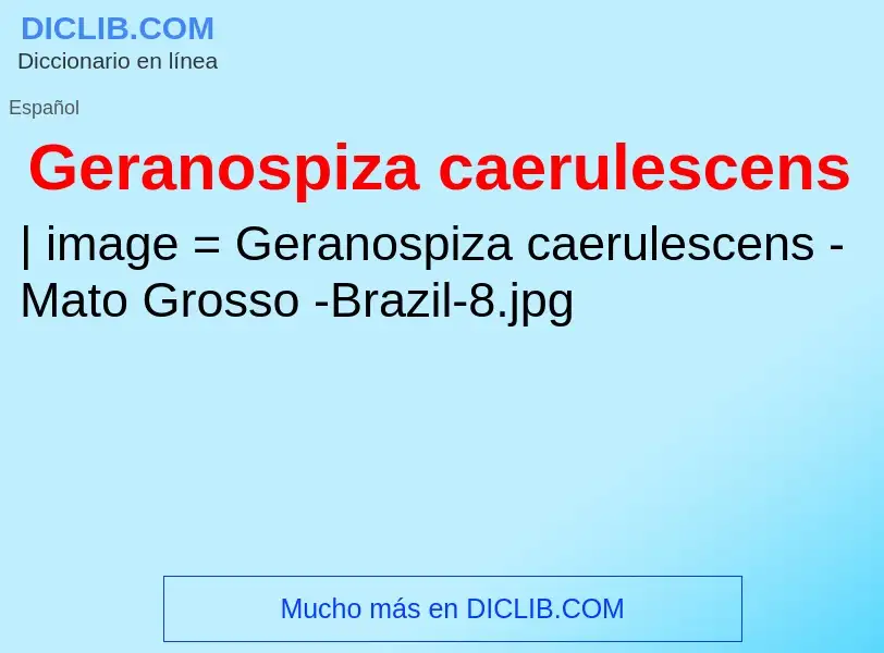 What is Geranospiza caerulescens - meaning and definition