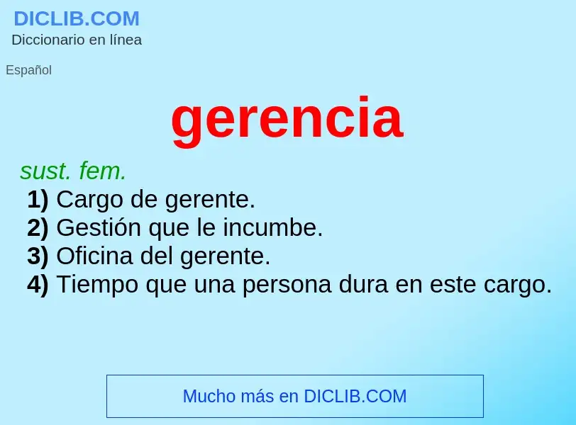 Was ist gerencia - Definition