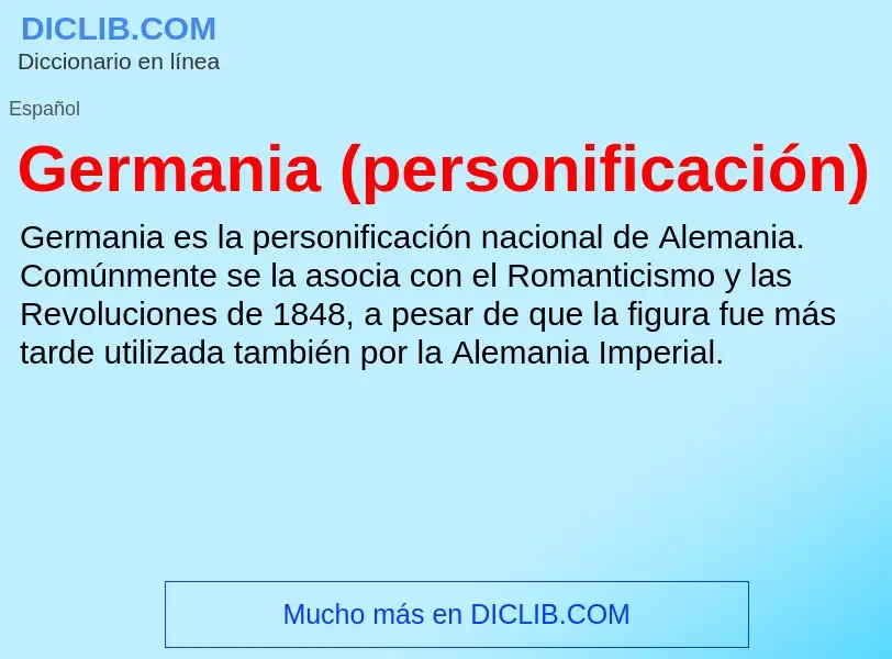 ¿Qué es Germania (personificación)? - significado y definición