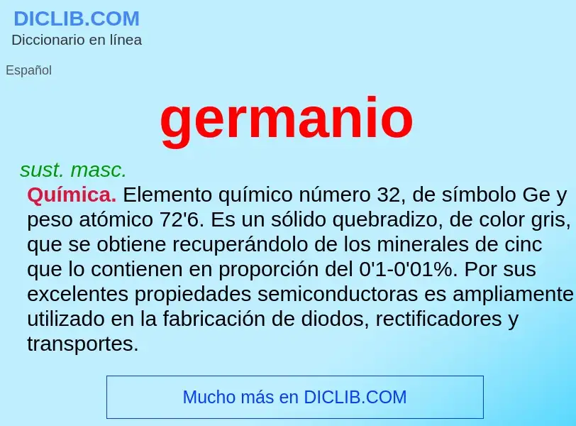 O que é germanio - definição, significado, conceito