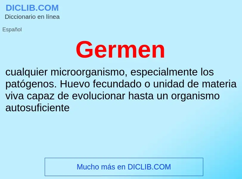 ¿Qué es Germen? - significado y definición