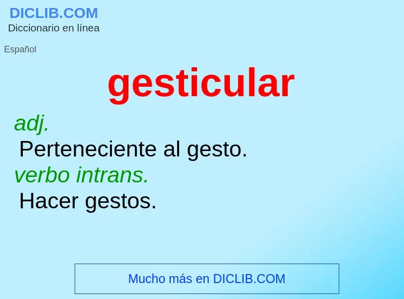 What is gesticular - definition