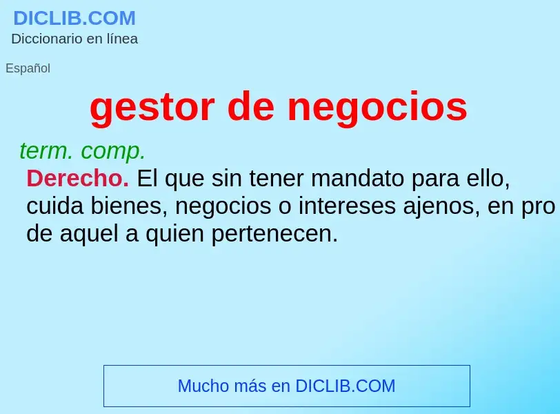 What is gestor de negocios - meaning and definition