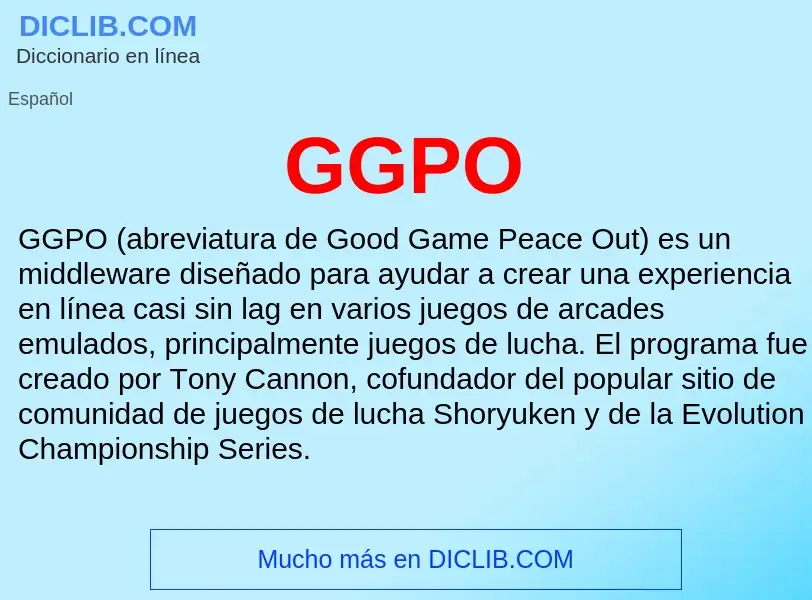 Wat is GGPO - definition