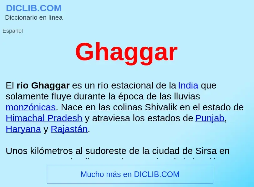 ¿Qué es Ghaggar ? - significado y definición