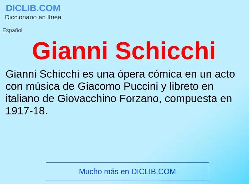 ¿Qué es Gianni Schicchi? - significado y definición