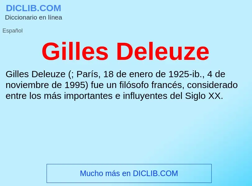 Che cos'è Gilles Deleuze - definizione