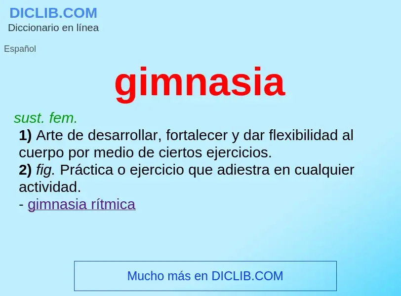 What is gimnasia - meaning and definition