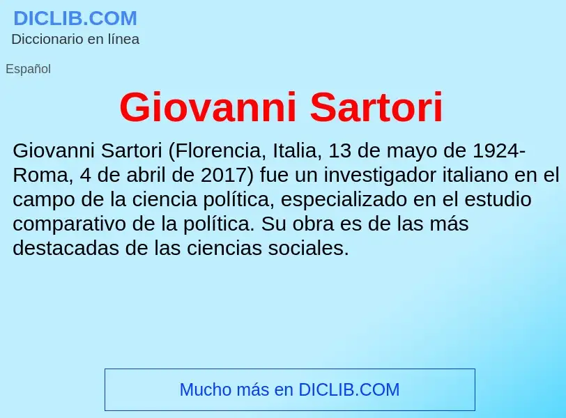 ¿Qué es Giovanni Sartori? - significado y definición