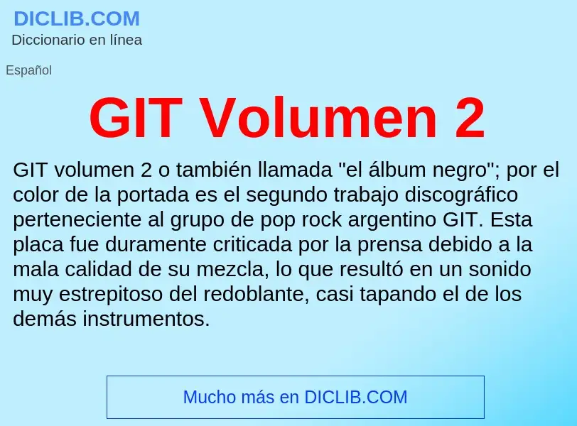 Τι είναι GIT Volumen 2 - ορισμός