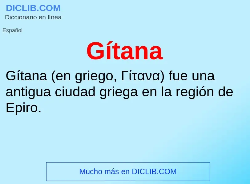 ¿Qué es Gítana? - significado y definición