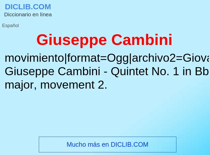 Wat is Giuseppe Cambini - definition