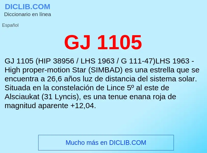 O que é GJ 1105 - definição, significado, conceito