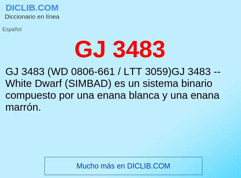 O que é GJ 3483 - definição, significado, conceito