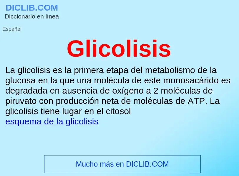 ¿Qué es Glicolisis? - significado y definición