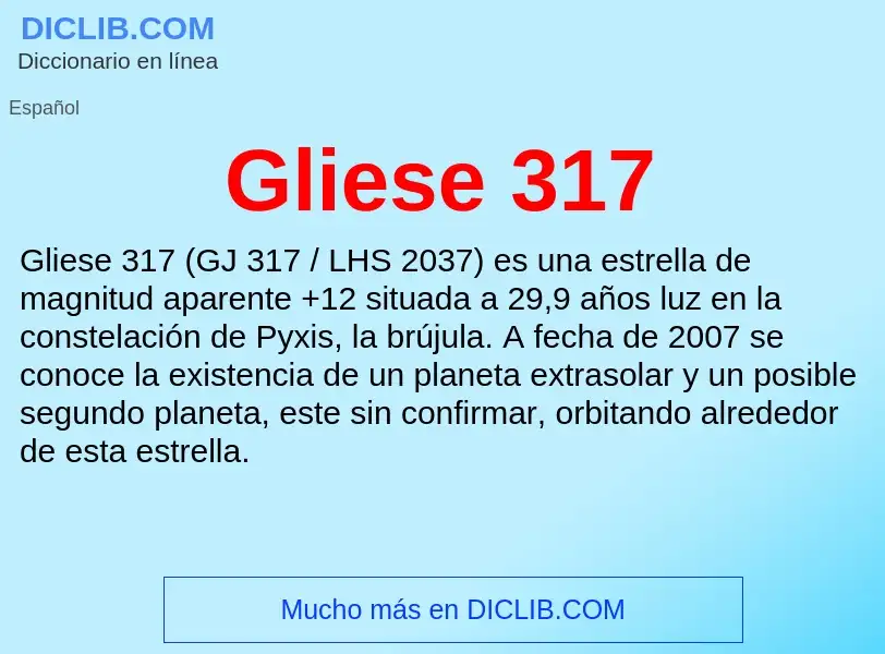 Что такое Gliese 317 - определение