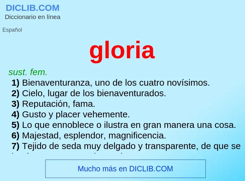 O que é gloria - definição, significado, conceito