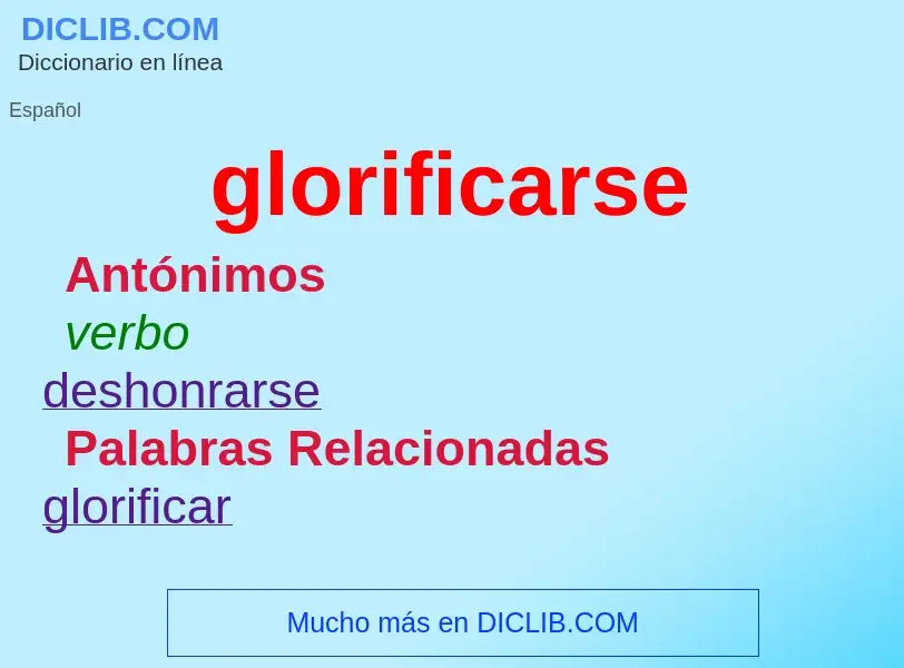 What is glorificarse - meaning and definition