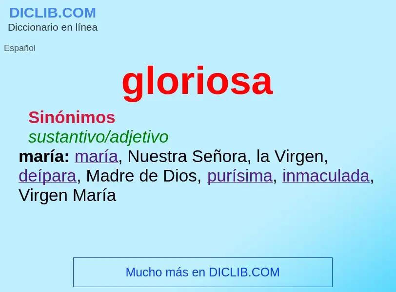 Wat is gloriosa - definition