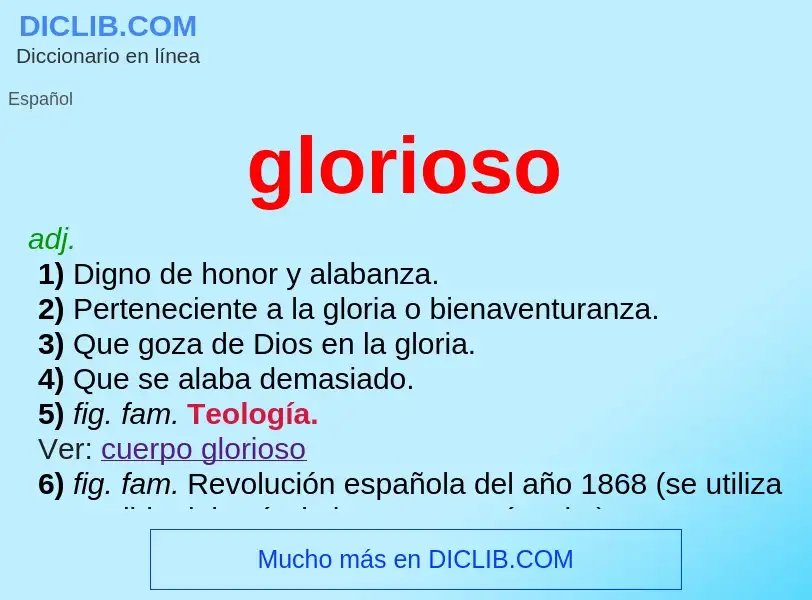 ¿Qué es glorioso? - significado y definición