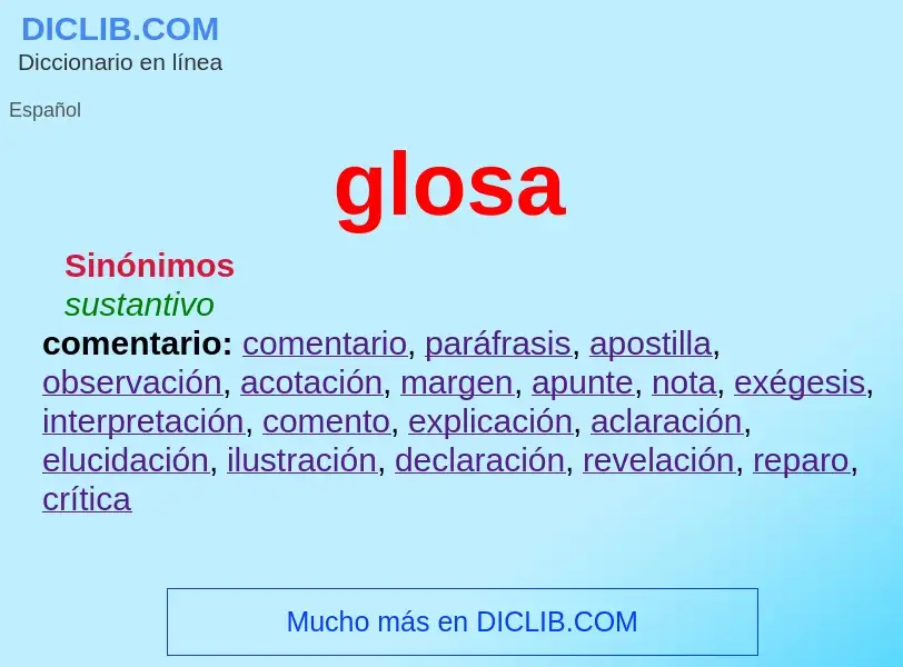 What is glosa - meaning and definition