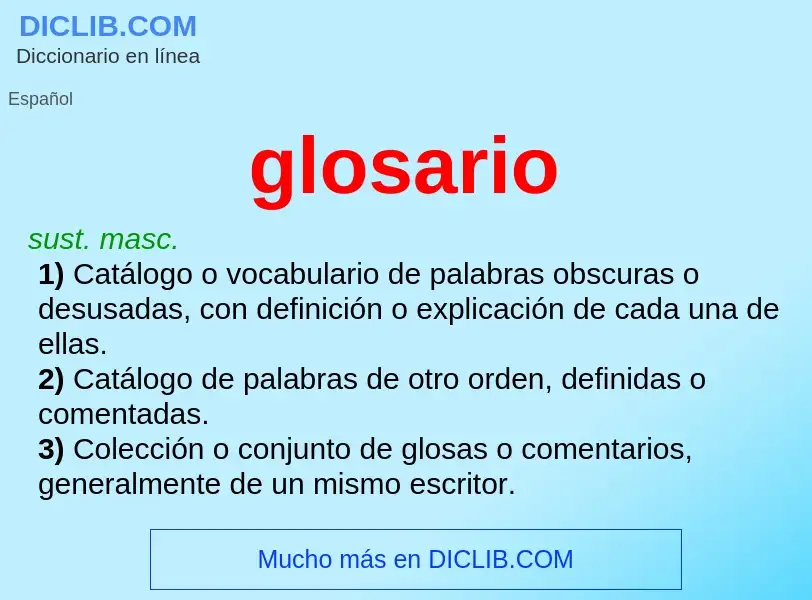 What is glosario - definition