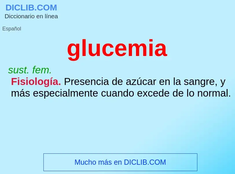 Что такое glucemia - определение