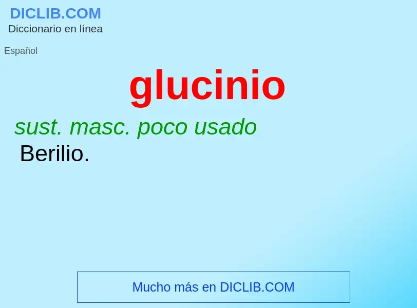 ¿Qué es glucinio? - significado y definición