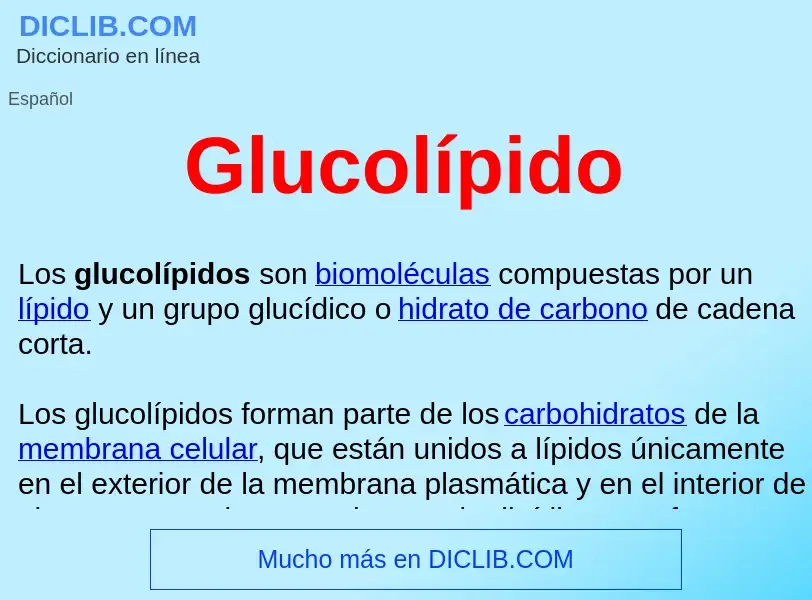 ¿Qué es Glucolípido ? - significado y definición