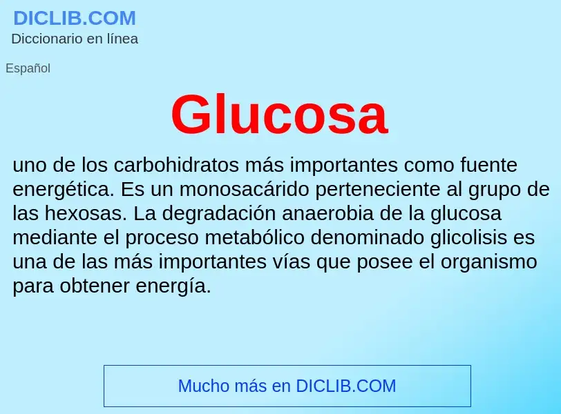 Wat is Glucosa - definition