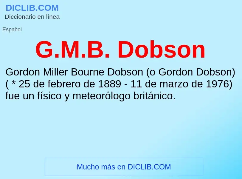 O que é G.M.B. Dobson - definição, significado, conceito