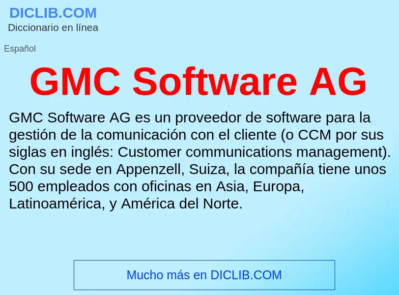 Τι είναι GMC Software AG - ορισμός